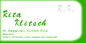 rita klitsch business card